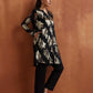 trueBrowns Black Metallic Straight Kurta Co-ord Set - Swadesiicart