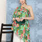 InWeave Women's Mint Green Leaf Japanese Art Oneshoulder Top - Swadesiicart