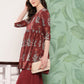 InWeave Women's Brick Rust Boota Sharara Set - Swadesiicart