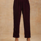 trueBrowns Wine Velvet Pant | Swadesiicart