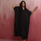trueBrowns Black Modal Kaftan Kurta Set | Swadesiicart