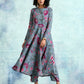 trueBrowns Grey Printed Velvet Anarkali Kurta | Swadesiicart