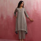 trueBrowns Grey High low Kurta Set | Swadesiicart