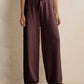 trueBrowns Brown Woollen Flared Pants | Swadesiicart