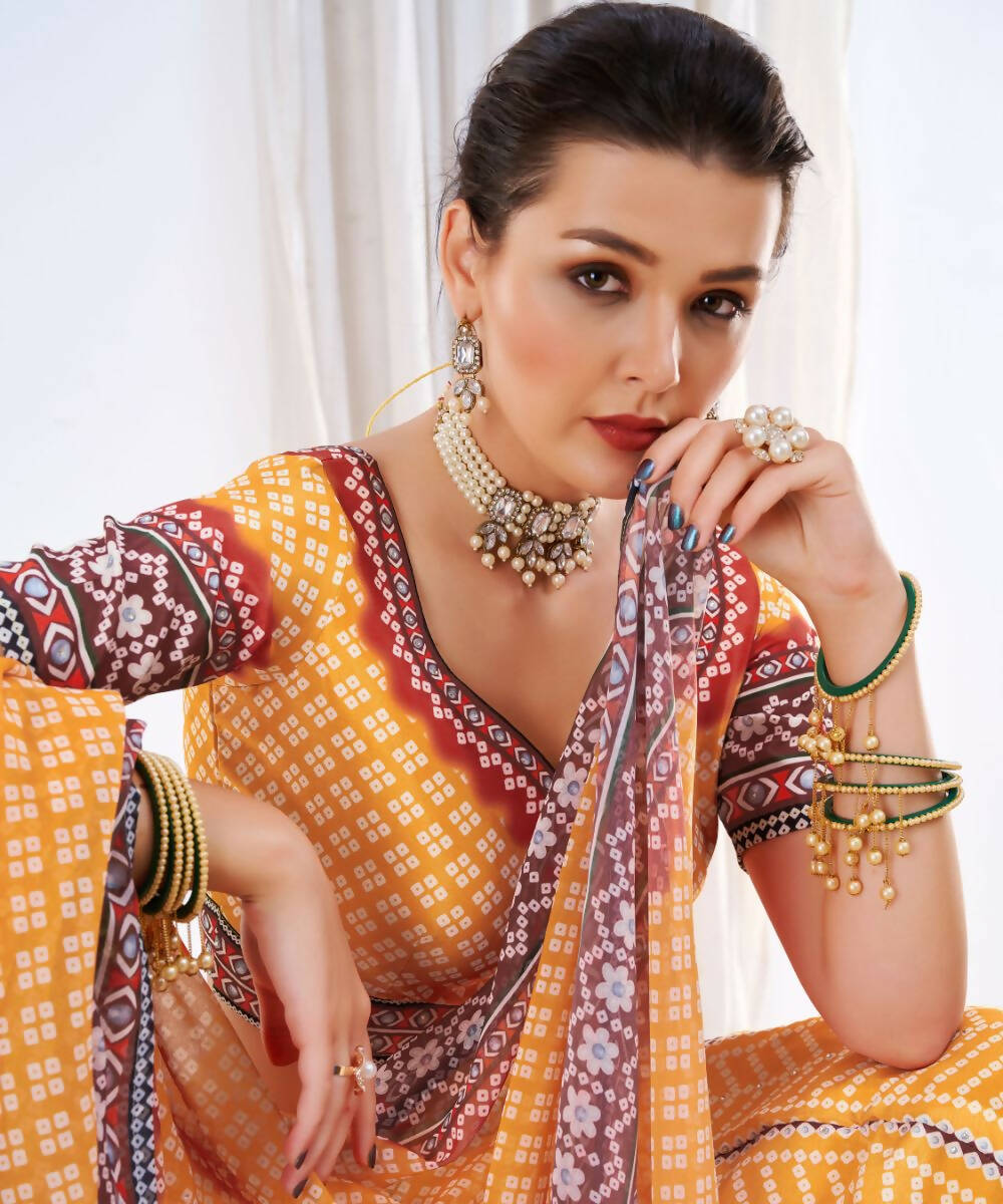 Wedding Designer Yellow Chinon Lehengha Choli - Anbazaar | Swadesiicart