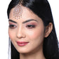 Yellow Chimes Rose Gold-Polished Ad Stone-Studded Maang Tikka | Swadesiicart