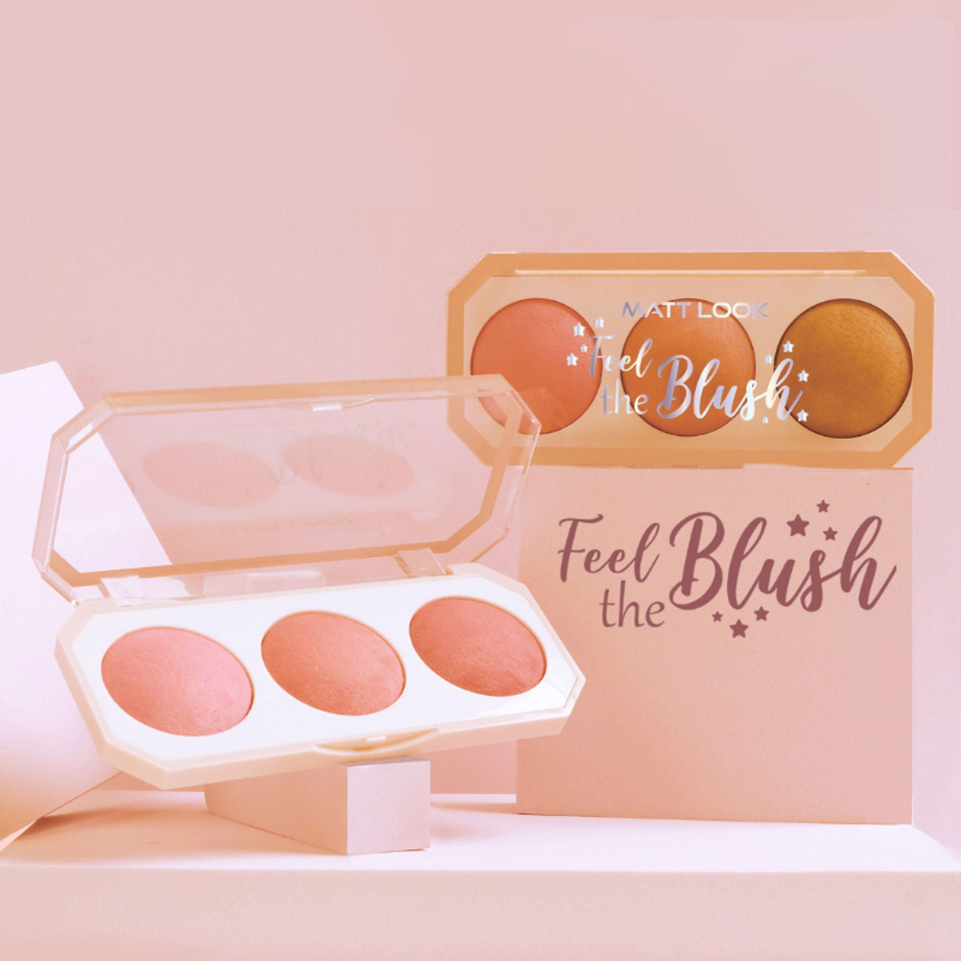 Matt Look Feel The Blush Baked Blush Trio Palette - 01 In The Nude - Swadesiicart