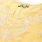 ADA Women Yellow Ethnic Motifs Embroidered Chikankari Handloom Kurta with Palazzos | Swadesiicart
