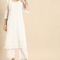 Anouk Women White Chikankari Embroidered Kurta with Palazzos | Swadesiicart