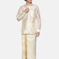 Sethukrishna Men Cream Art Silk Gold Zari Border Dhoti | Swadesiicart