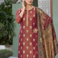 Jyoti Fashion Women's Maroon Pure Silk Elegant Jacquard Woven Kurta with Trouser & Dupatta | Swadesiicart