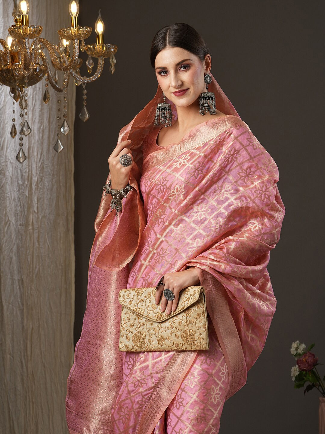 Saree Mall Ethnic Motifs Woven Design Zari Banarasi Traditional Sarees | Swadesiicart