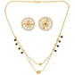 AanyaCentric Gold-Polished Short Mangalsutra Set with Earrings