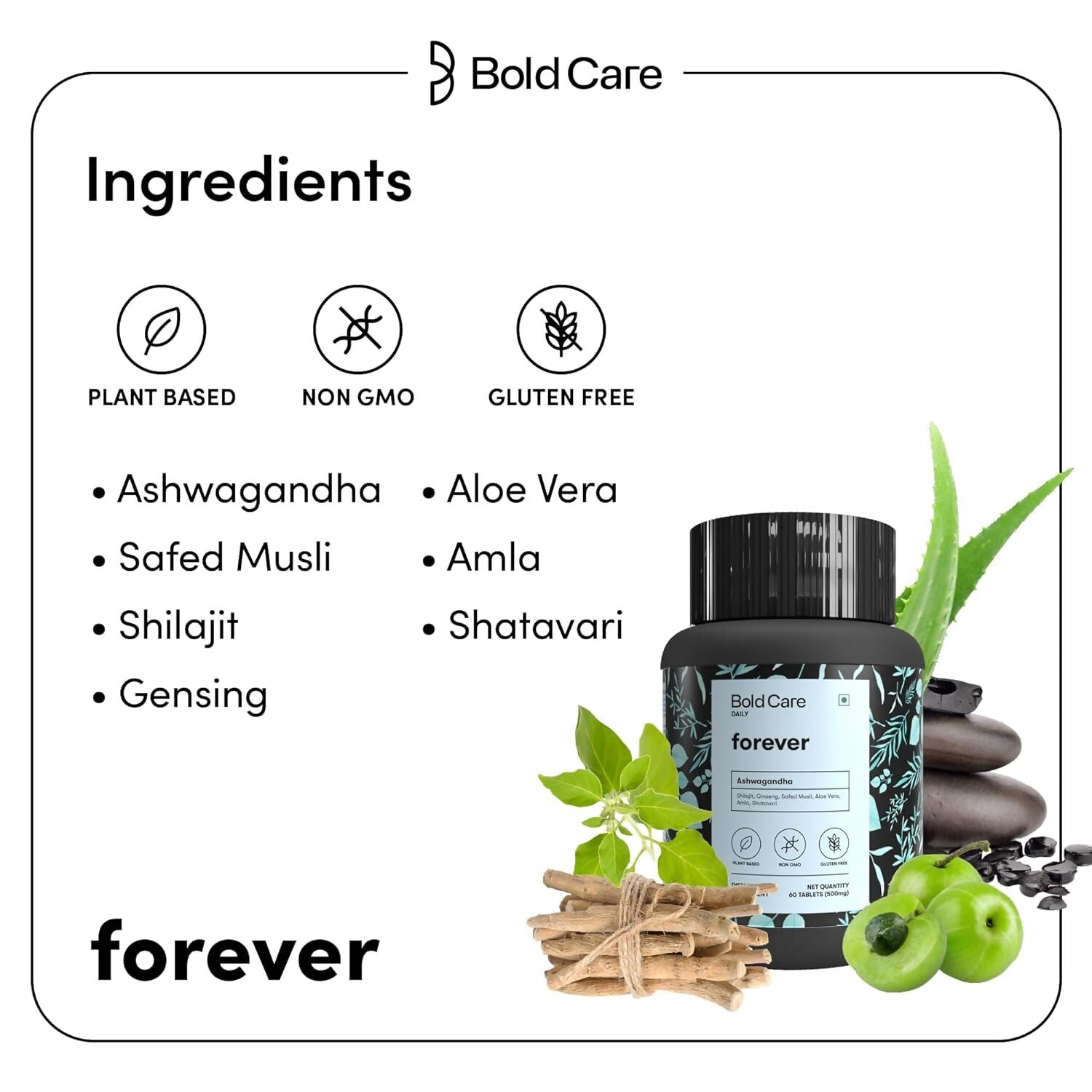 Bold Care Forever - Natural Stamina Supplement Capsules - Swadesiicart