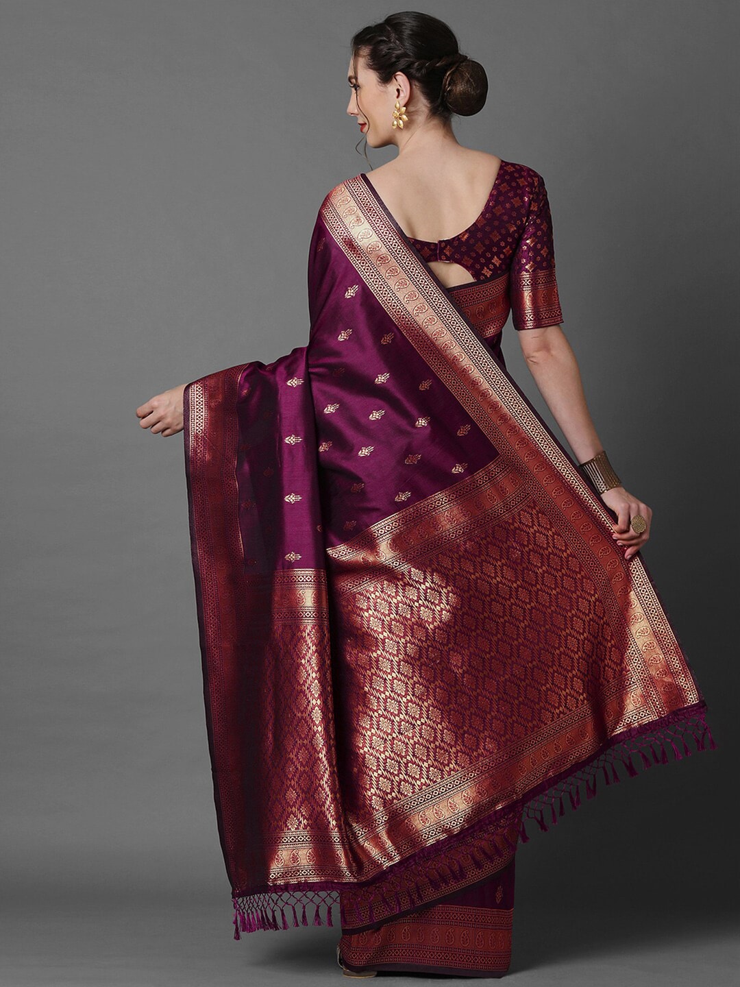 Mitera Woven Design Zari Silk Blend Banarasi Saree | Swadesiicart