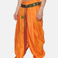 Sethukrishna Men Orange & Green Solid Readymade Dhoti Pant | Swadesiicart