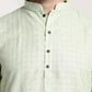 Sojanya Men Green Dobby Checked Straight Kurta | Swadesiicart