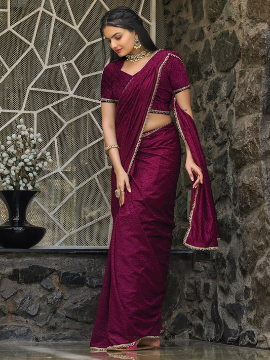 Tikhi Imli Abstract Printed Ready to Wear Saree | Swadesiicart