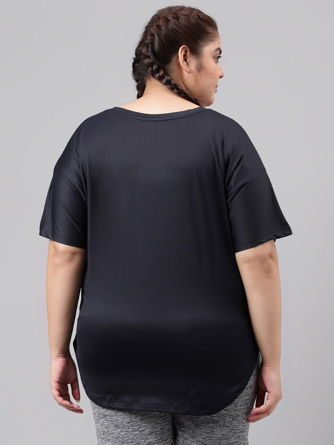 MKH Plus Size Drop Shoulder Sleeves Relaxed Fit Dri-FIT Sports T-shirt - Swadesiicart