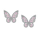 Yellow Chimes Silver-Toned & Pink Quirky Butterfly Studs Earrings - Swadesiicart