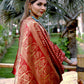 Partywear Designer Red Banarasi Silk Fancy Saree - Starwalk | Swadesiicart