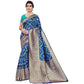 Vamika Banarasi Jaquard Blue Weaving Saree (Banarasi 18) | Swadesiicart