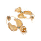 Nuyug 22K Gold Plated Pearls Studded Contemporary Shaped Mini Jhumki Drop Dangler Earrings | Swadesiicart