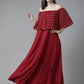Ahalyaa Womens Maroon Cotton Blend Gold Printed Dress | Swadesiicart