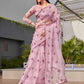 Tikhi Imli Ethnic Motifs Mirror Work Organza Saree | Swadesiicart