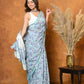 Very Much Indian Handblock Printed Cotton Saree With Natural Dyes - White | Swadesiicart