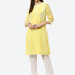 Biba Women Yellow Ethnic Motifs Embroidered Chikankari Kurta | Swadesiicart
