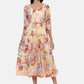 Souchii Women Multicoloured Floral Print Fit And Flare Dress - SOUCHII
