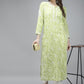 ADA Women Green & White Floral Chikankari Cotton Handloom Kurta | Swadesiicart