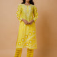 HOUSE OF KARI Ethnic Motifs Embroidered Round Neck Chikankari Chanderi Silk Kurta | Swadesiicart