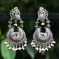 Joban Fashion Women Red Stones Silver Tone Brass Earrings | Swadesiicart
