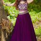 Jyoti Fashion Wine Crush Georgette Designer Lehenga Choli with Dupatta | Swadesiicart