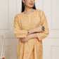 HOUSE OF KARI Floral Embroidered Chikankari Chanderi Silk Straight Kurti with Trousers | Swadesiicart