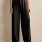 trueBrowns Black Woollen Flared Pants | Swadesiicart
