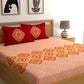 Dreamscape Pink Ethnic Motifs 144 TC Cotton Bedsheet with Pillow Covers - Swadesiicart