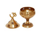 eCraftIndia Gold-Toned Om and Swastik Brass Diya - Swadesiicart
