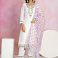Ethnic Festive Wear Viscose Chanderi White Stitched Suit With Dupatta - Tanisha | Swadesiicart