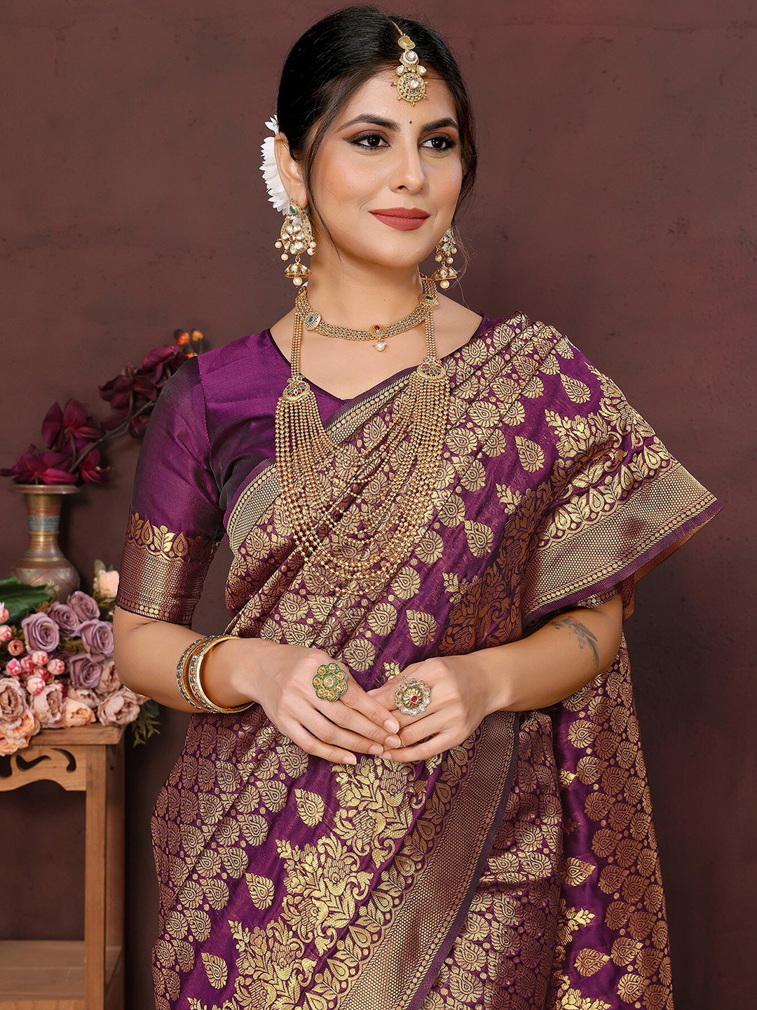 Kalini Ethnic Woven Design Zari Banarasi Saree | Swadesiicart