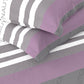 Nautica Bradford Purple & Grey Striped 160 TC Pure Cotton King Bedsheet & 2 Pillow Covers - Swadesiicart