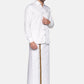 Sethukrishna Men White & Brown Solid Cotton Dhoti | Swadesiicart