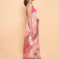 Soch Pink & Grey Floral Zari Pure Linen Ready to Wear Saree | Swadesiicart