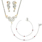 AanyaCentric Gold-Polished Mangalsutra Pendant Earring Set & Silver Plated Anklet