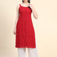 Kalini Paisley Embroidered Sequinned Chikankari Georgette Kurta | Swadesiicart