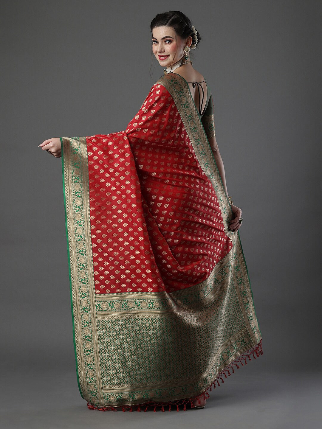 Mitera Woven Design Zari Silk Blend Banarasi Saree | Swadesiicart