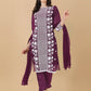 HERE&NOW Floral Embroidered Chikankari Kurta with Trousers & Dupatta | Swadesiicart