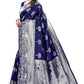 Vamika Banarasi Jacquard Weaving Blue Saree (AMEE BLUE) | Swadesiicart
